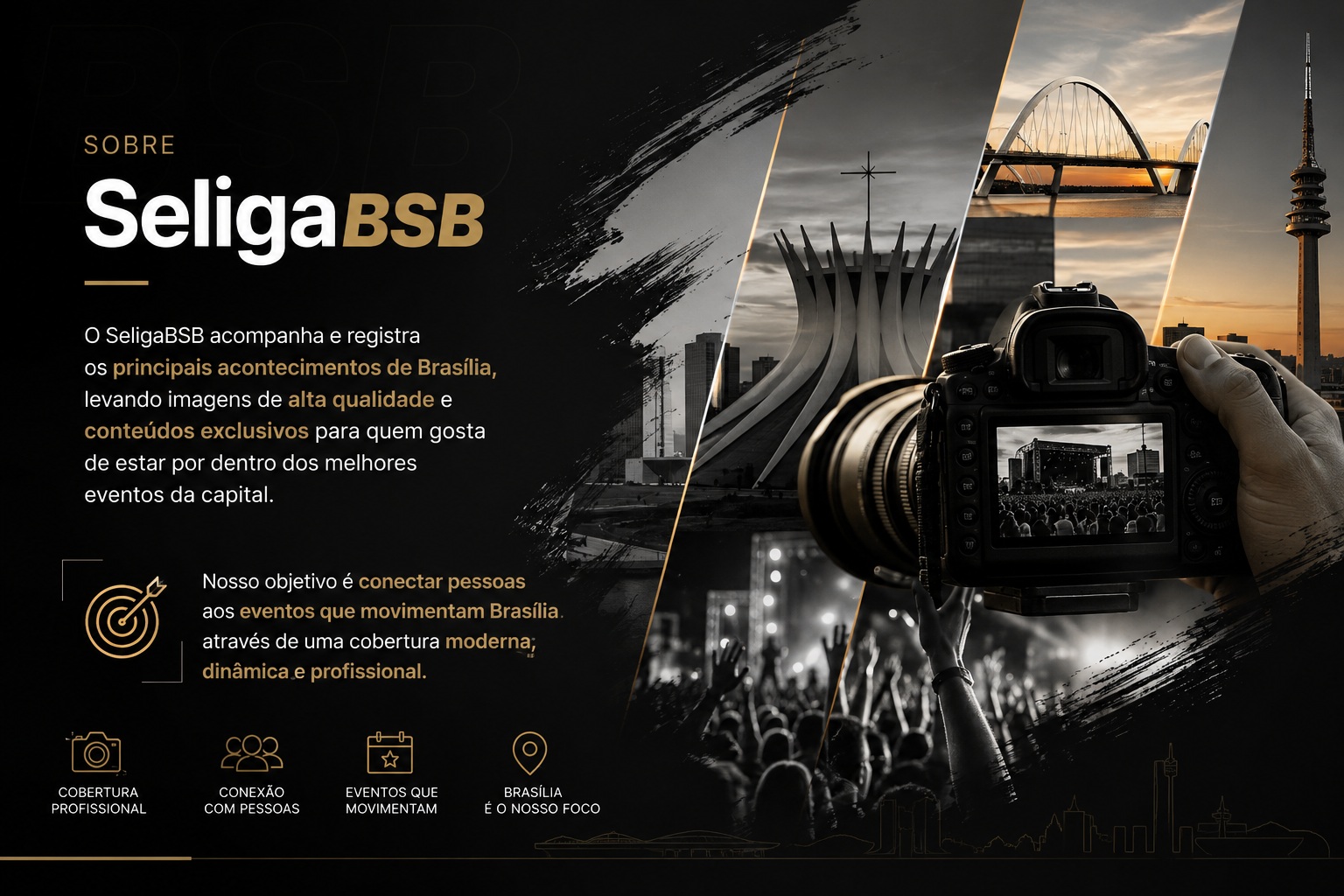 Equipe de fotógrafos da SeligaBSB cobrindo eventos em Brasília